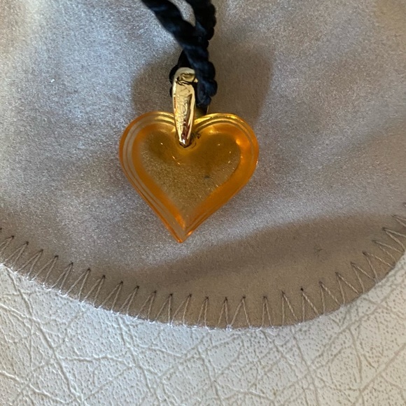 Lalique Amber Crystal Heart Necklace - Picture 10 of 12